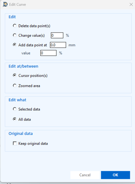 Edit Curve View Screen